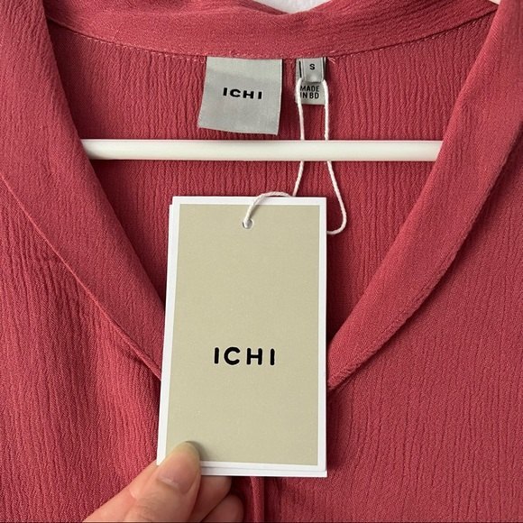 NWT ICHI Pink Button Down Flowy Shirt Dress - Picture 9 of 10